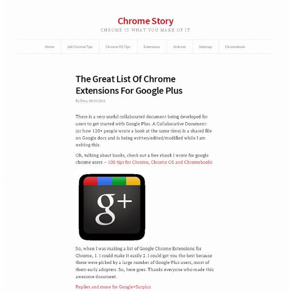 The Great List Of Chrome Extensions For Google Plus