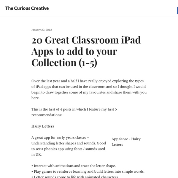 20 Great Classroom iPad Apps to add to your Collection (1-5)