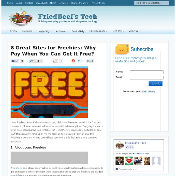8 Great Sites for Freebies: Why Pay When You Can Get It Free?