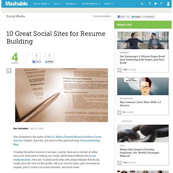 10 Great Social Sites for Resume Building