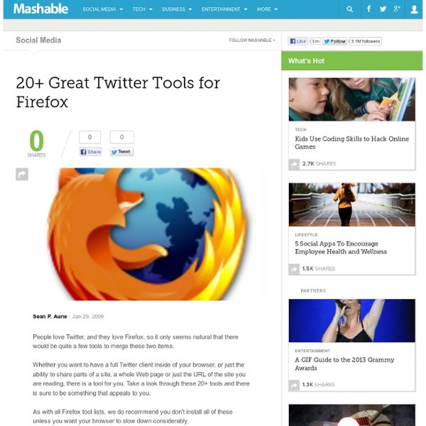 20+ Great Twitter Tools for Firefox