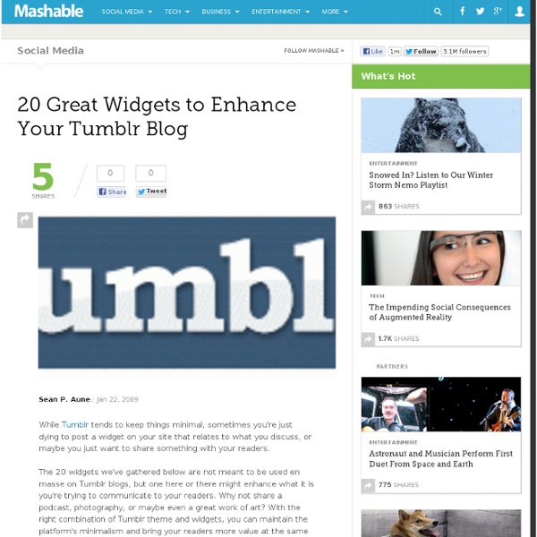 20 Great Widgets to Enhance Your Tumblr Blog