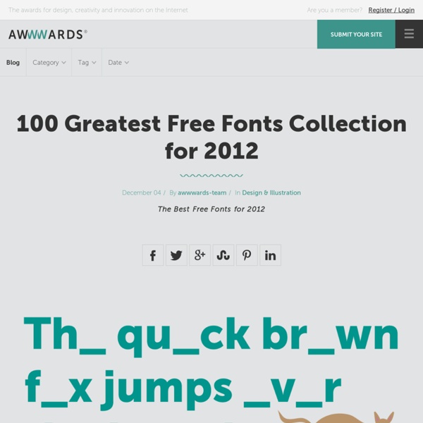 100 Greatest Free Fonts Collection for 2012