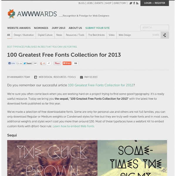 100 Greatest Free Fonts Collection for 2013