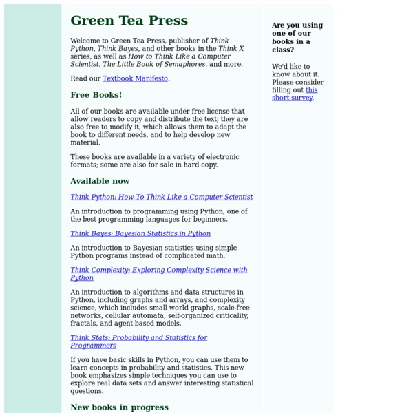 Green Tea Press: Free Computer Science Books