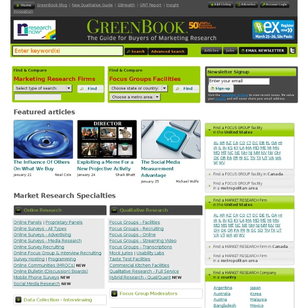 GreenBook: Find Market Research Companies and Focus Group Facilities
