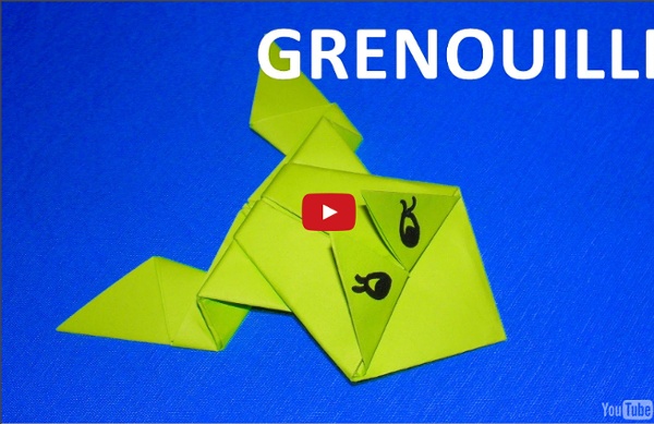 Origami : comment faire une grenouille sauteuse en papier plié. Vidéo éducative