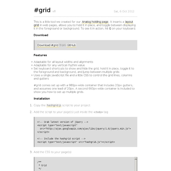 #grid — A layout grid in JavaScript and CSS for web design and typography