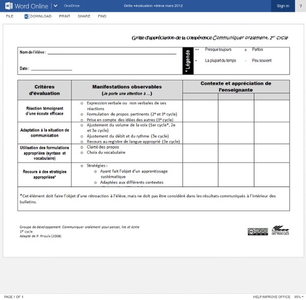 Grille +évaluation +élève mars 2012.doc - Microsoft Word Online