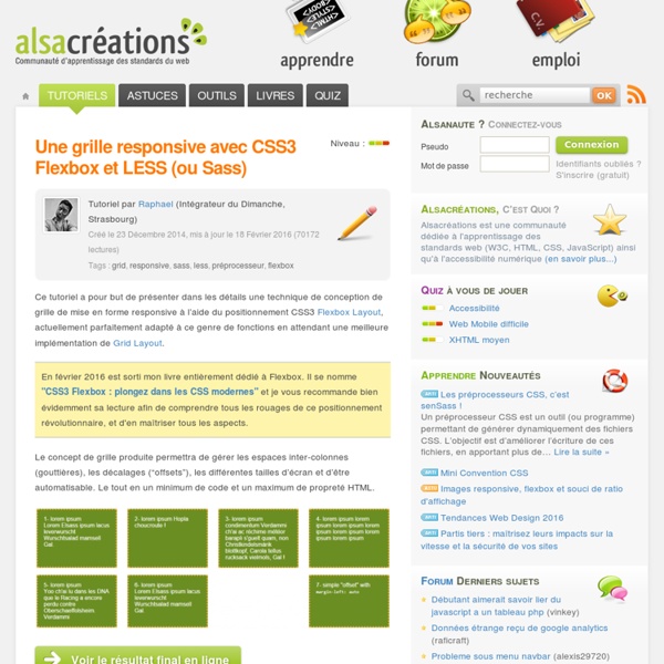 Une grille responsive avec CSS3 Flexbox et LESS (ou Sass)