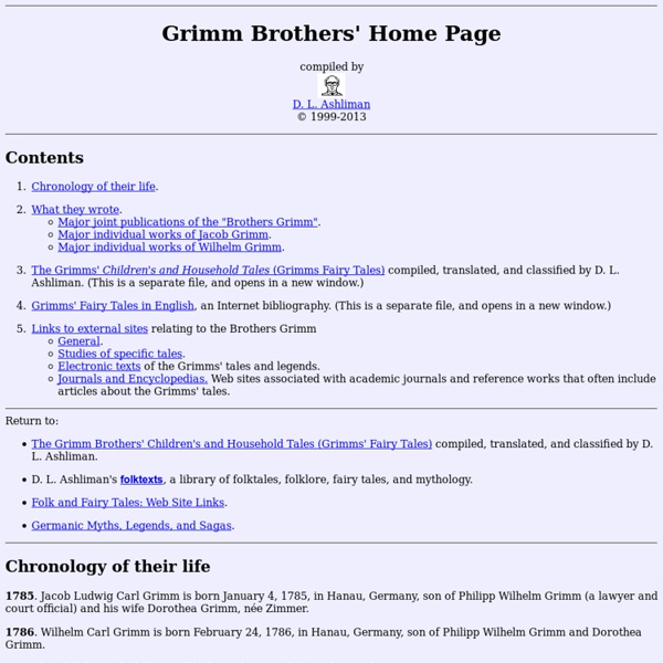 Grimm Brothers&#039; Home Page