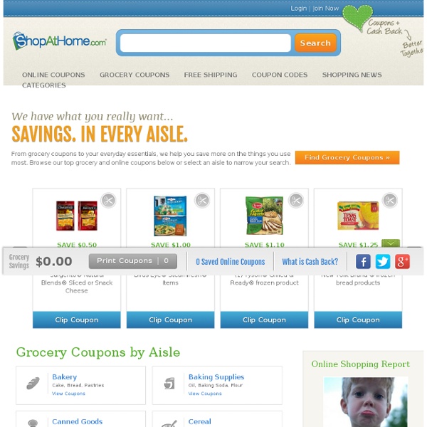 Grocery Coupons - 1,300+ Grocery Coupons and Printable Grocery Coupons from ShopAtHome.com