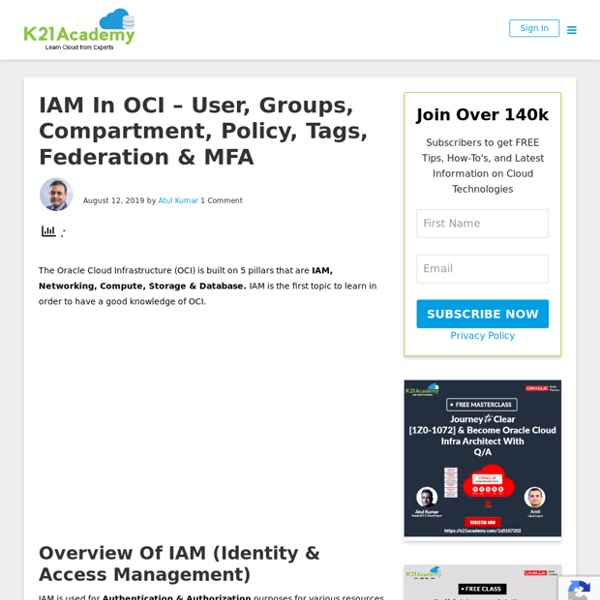 IAM In OCI - User, Groups, Compartment, Policy, Tags, Federation & MFA