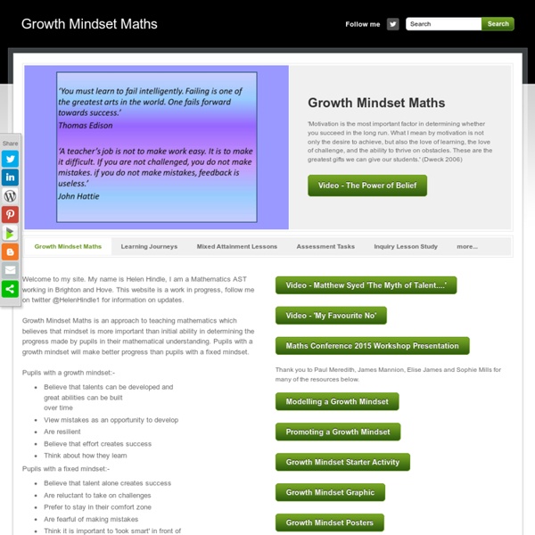 Growth Mindset Maths - Growth Mindset Maths
