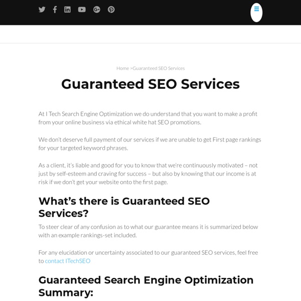 Guaranteed Search Engine Optimization for First Page Ranking On Major Search Engine