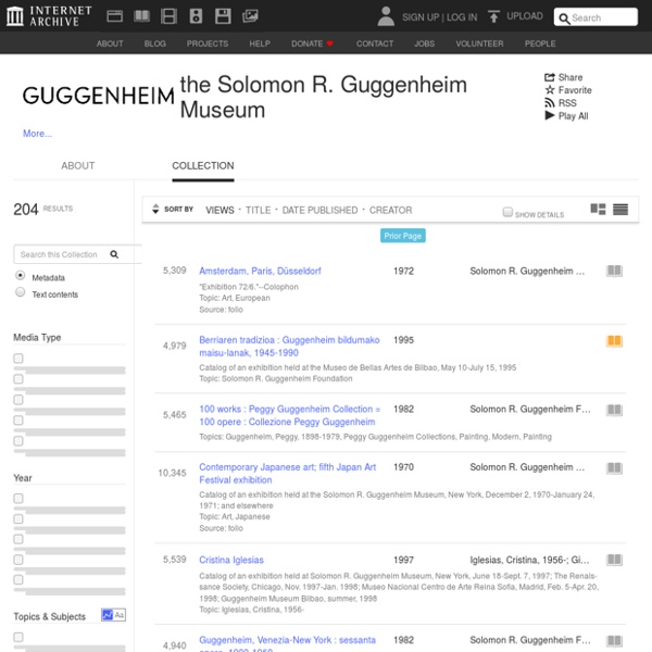 The Solomon R. Guggenheim Museum : Free Texts : Free Download, Borrow and Streaming