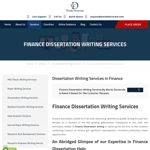 Guidance on Finance Dissertation Writing Services