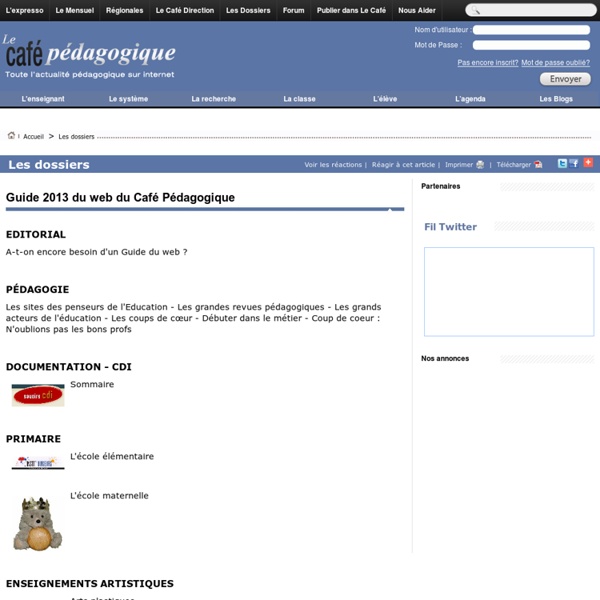 Guide 2013 du web du Café Pédagogique