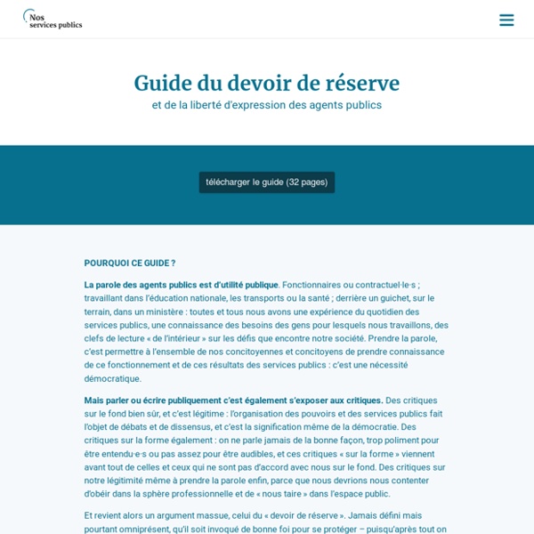 Guide du devoir de réserve