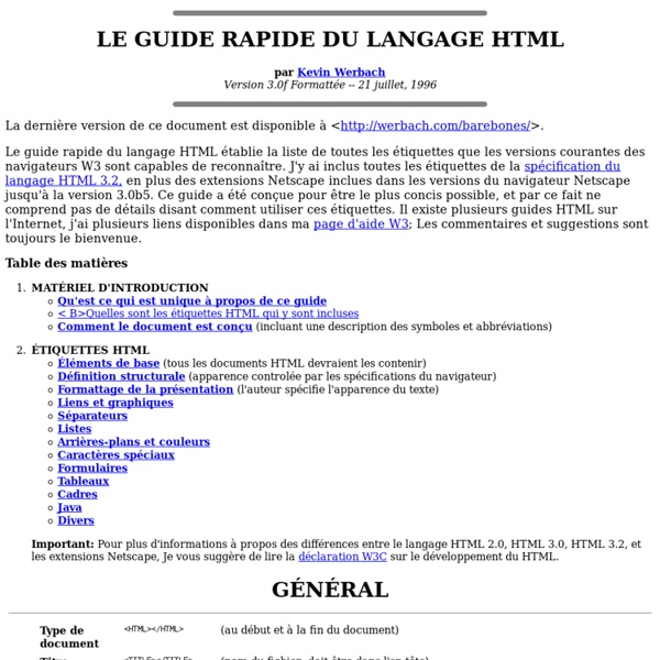 Guide du langage HTML