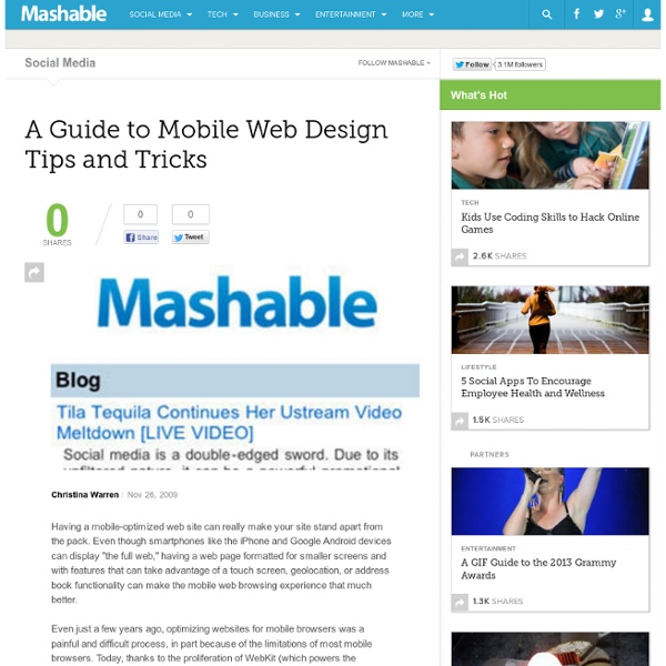 A Guide to Mobile Web Design Tips and Tricks