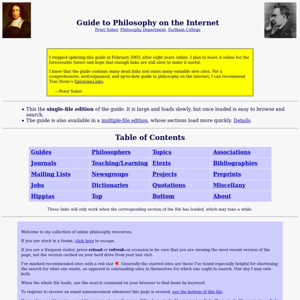 Guide to Philosophy on the Internet (Suber)