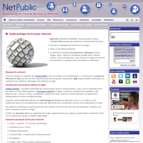 NetPublic » Guide pratique écrire pour Internet