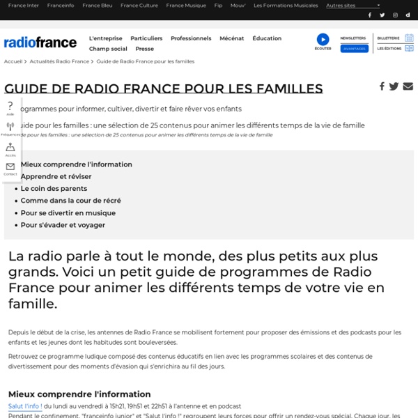Guide de Radio France pour les familles