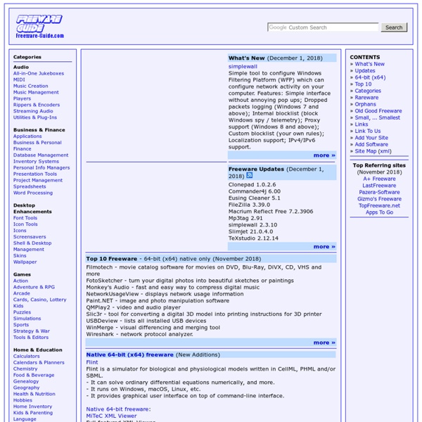 FREEWARE GUIDE - Your Guide to the Best Free Software and Freeware Sites!