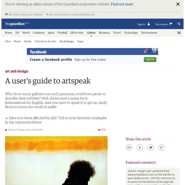 A user's guide to art-speak