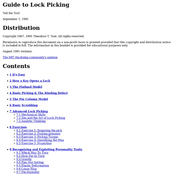 Guide to Lock Picking