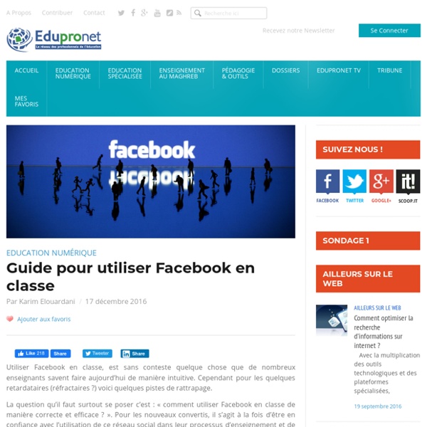 Guide pour utiliser Facebook en classe