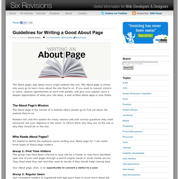 Guidelines for Writing a Good About Page