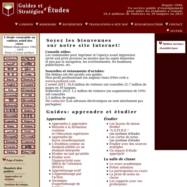 Guides et Stratégies d'Études; Formations