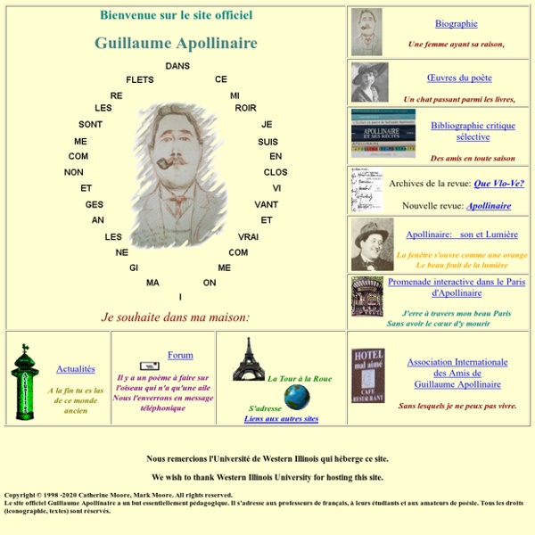 Guillaume Apollinaire site officiel: Page d'Accueil