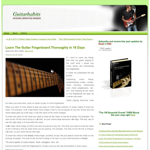 Learn The Guitar Fingerboard Thoroughly in 16 Days