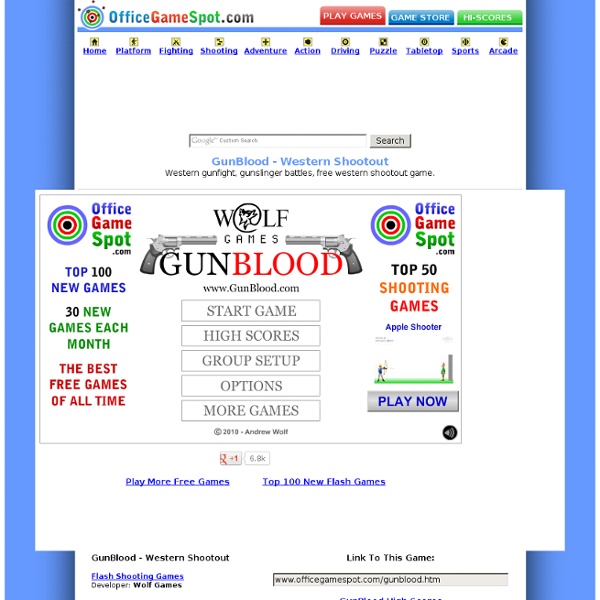 GunBlood Western Shootout - Flash Shooting Games - OfficeGameSpot