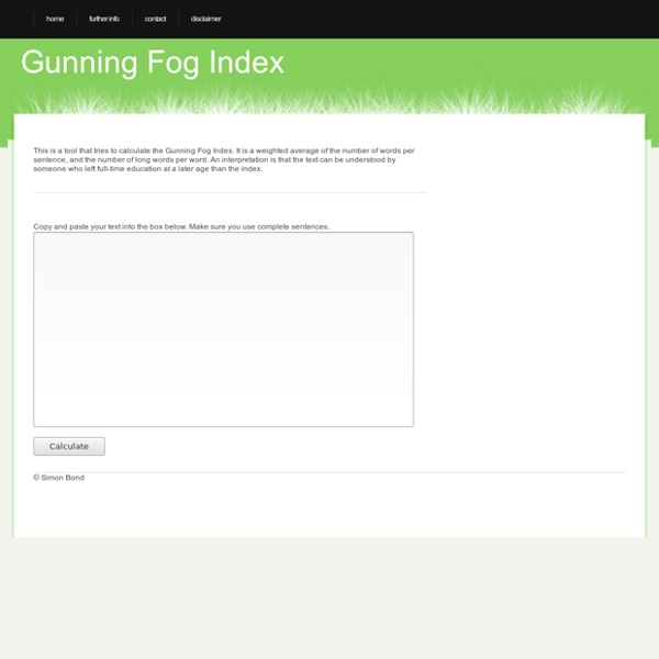 Gunning Fog Index