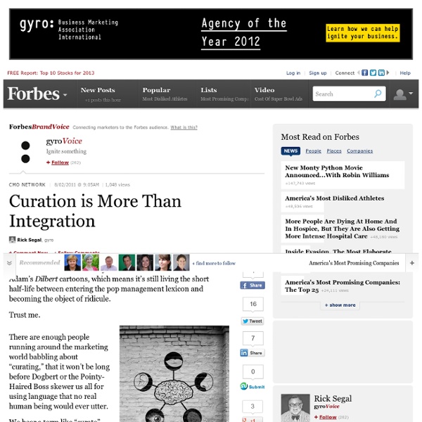 Curation is More Than Integration
