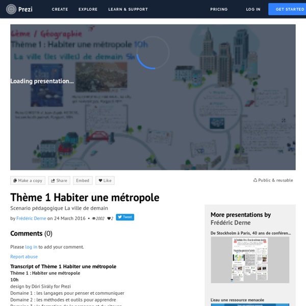 Thème 1 Habiter une métropole by Frédéric Derne on Prezi