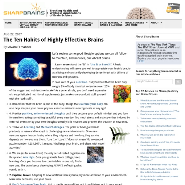 The Ten Habits of Highly Effective Brains