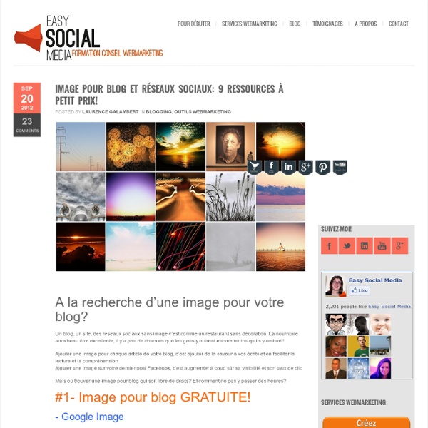 Formation marketing internet et réseaux sociauxImage pour blog et réseaux sociaux: 9 ressources à petit prix!