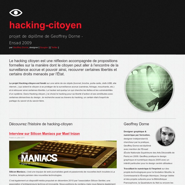 - Hacking citoyen - projet de diplôme Geoffrey Dorne - Ensad