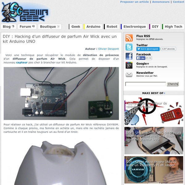 Hacking d’un diffuseur de parfum Air Wick avec un kit Arduino UNO