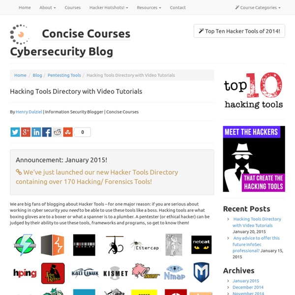 The Web's #1 Hacking Tools Directory - with tutorial videos!