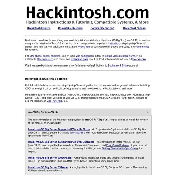 Hackintosh Instructions, Hackintosh How To Guides @ Hackintosh.com