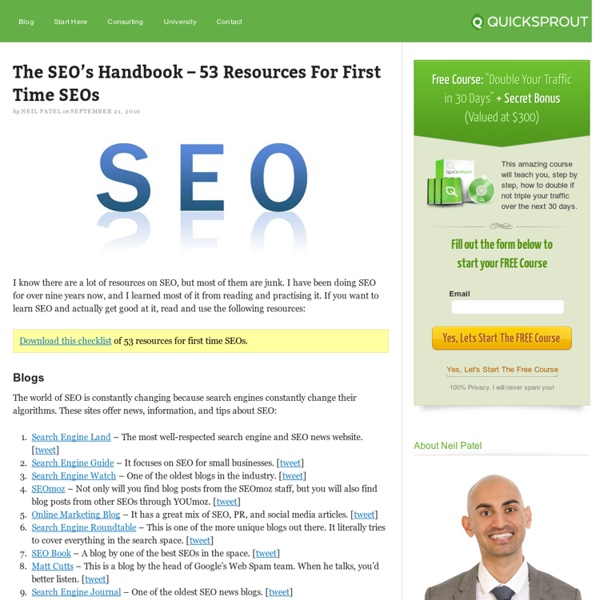 The SEO’s Handbook – 53 Resources For First Time SEOs