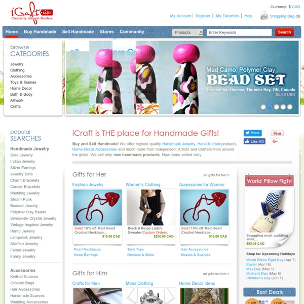 Buy Handmade Jewelry, Crafts, Accessories, Clothing on iCraft.ca
