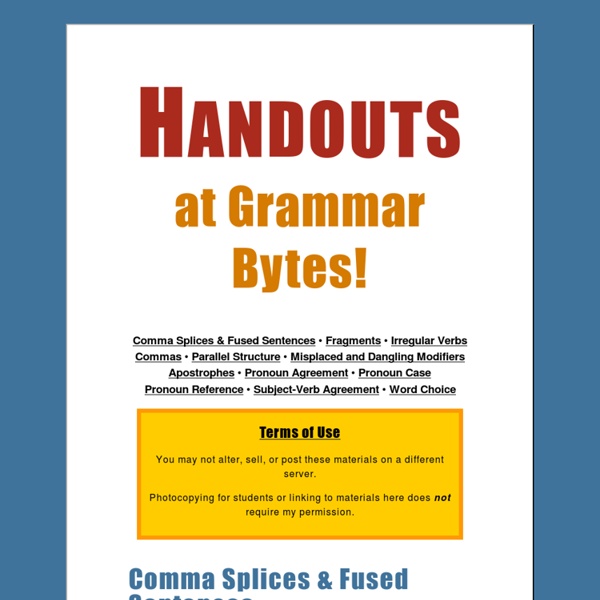 Handouts at Grammar Bytes!