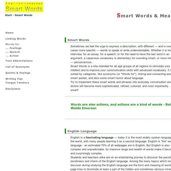 Smart Words - A handpicked Collection of Gems of the English Language